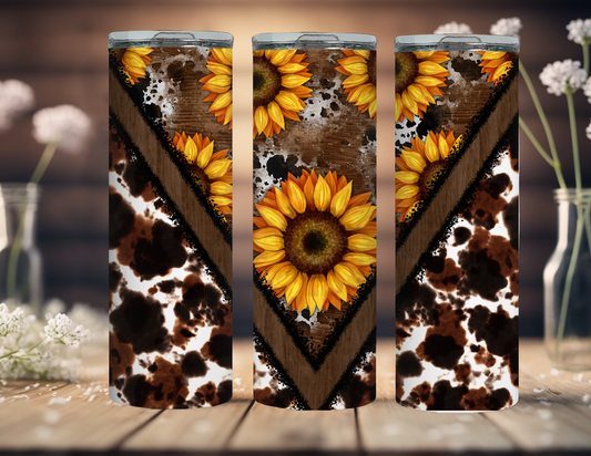 Sunflower Cowhide 20 oz Tumbler